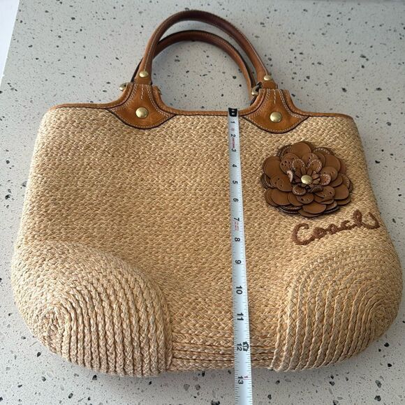 Coach Tan and Brown Tote Bag with Leather Accents - Picture 8 of 12